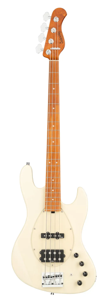 Sadowsky MetroExpress 21-Fret Vintage M/J Bass, Roasted Maple Fingerboard, 4-String - Solid Olympic White High Polish